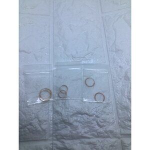 3 Pairs Rose Gold Plated Sterling Silver Hoop Earrings Cartilage Nose Lip Unisex